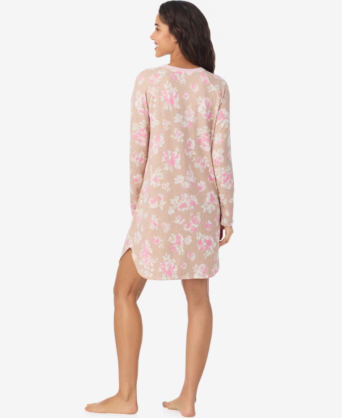 Cuddl Duds Women's Long Sleeve Scoop Neck Short Sleepshirt In Multi