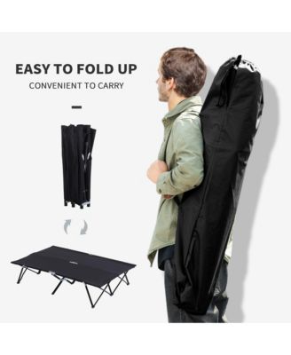 2 Person Folding Camping, Portable Sleeping Cot w/ Carry Bag