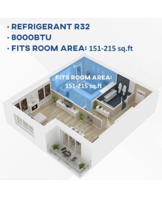 8000/6500BTU Smart Portable Air Conditioner for 344Sq.Ft,