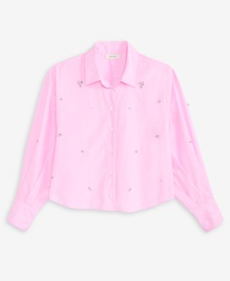 Women's Embellished Striped Shirt, Macy's Exclusive