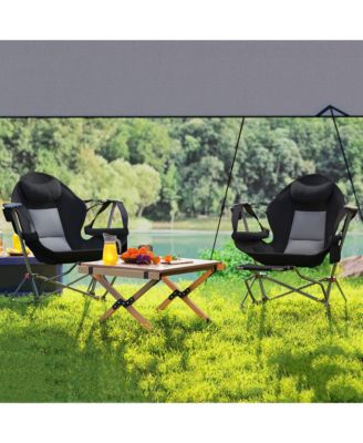 Hammock Camping Chair Set of 2 with Adjustable Back, Dark