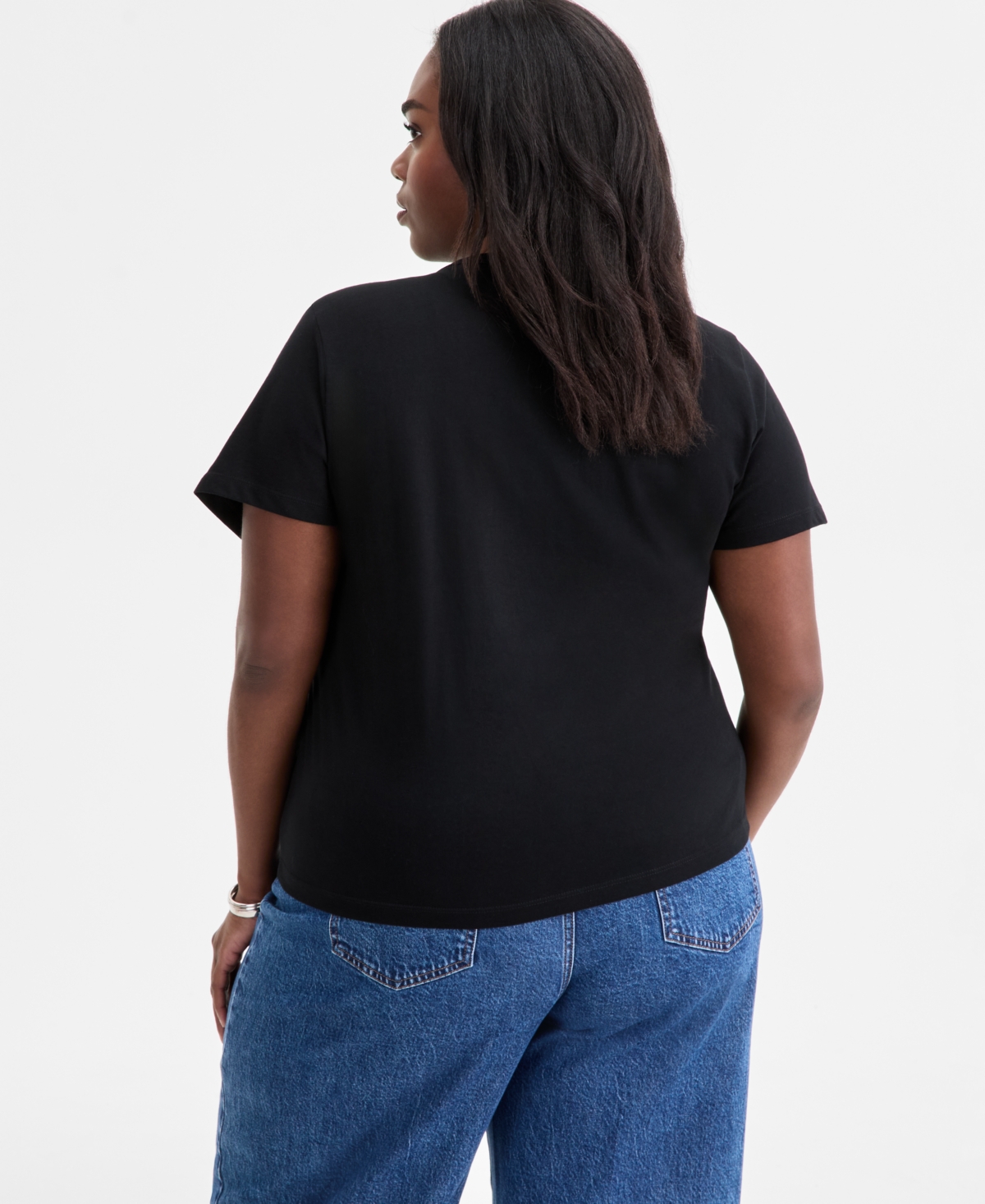 On 34th Trendy Plus Embellished Bow Cotton T-Shirt, Macy's Exclusive