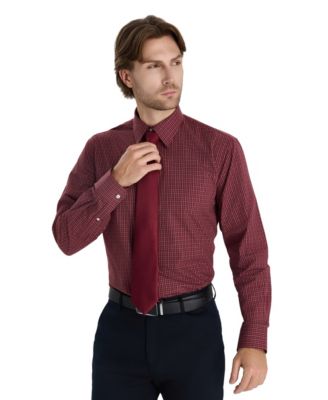 Men's Regular Fit Micro Check Dress Shirt, Macy's Exclusive