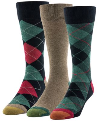 Gold Toe - Men's 3-Pack Holiday Plaid Reinforced Toe Crew Socks