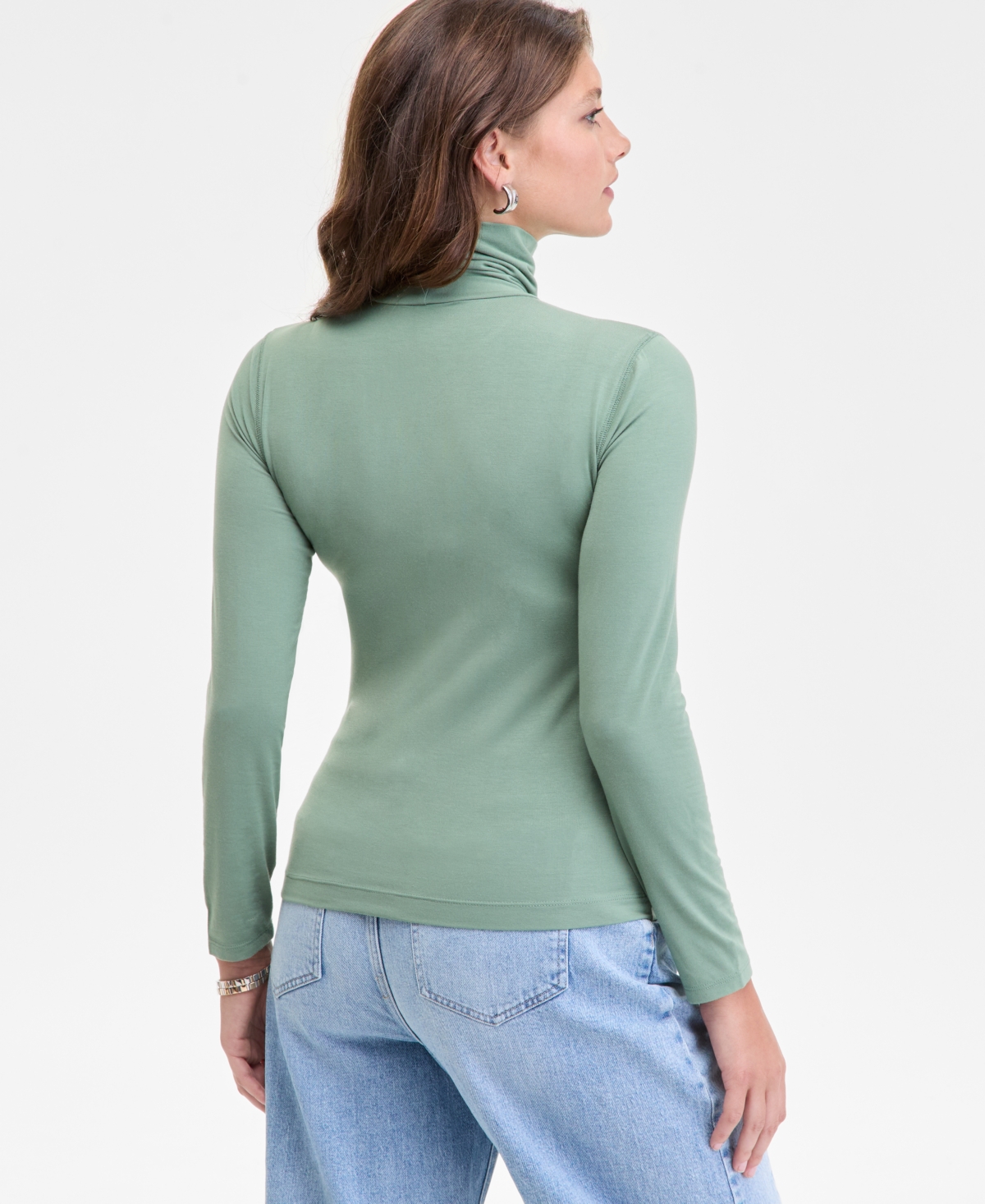 On 34th Women's Modal Long Sleeve Turtleneck, Created For Macy's In Green