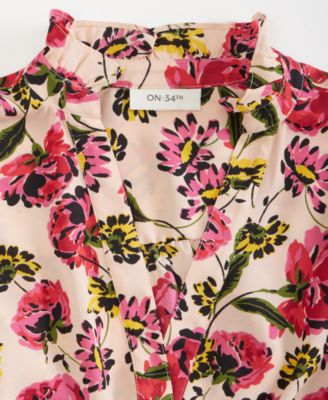 Women's Ruffle-Trim Split-Neck Blouse, Macy's Exclusive