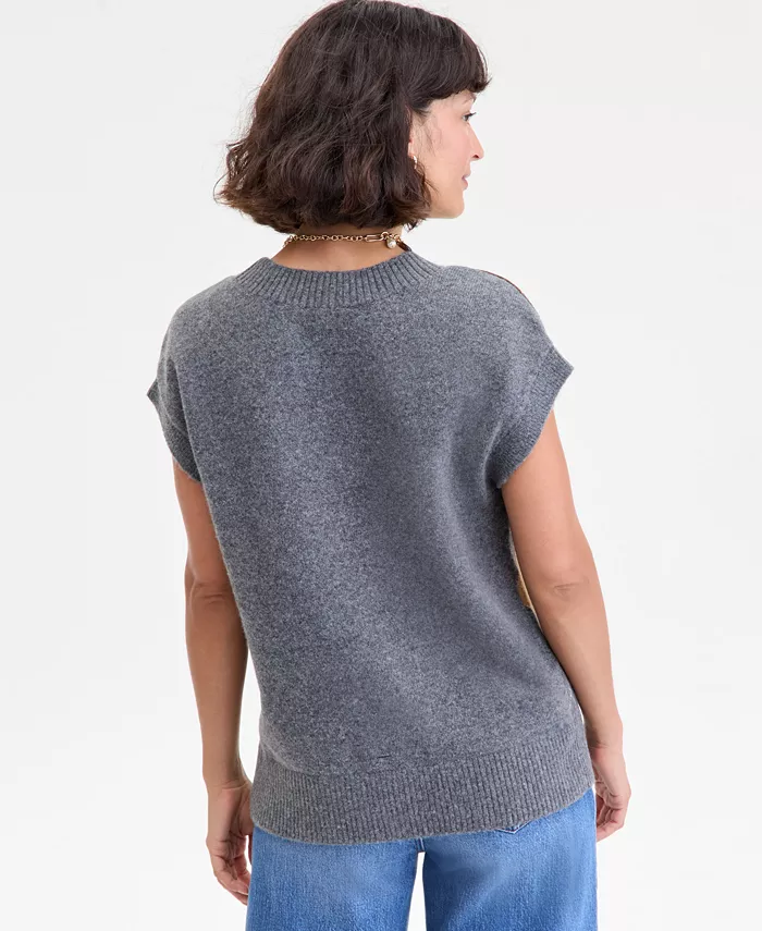 Women's Argyle Oversized Sweater Vest - thumbnail 6