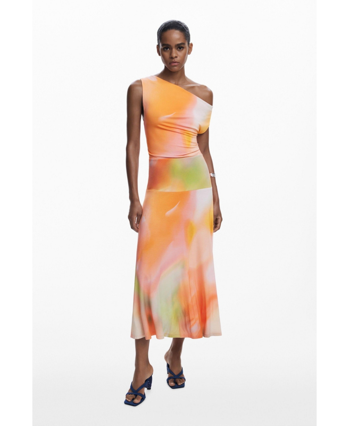 Women's Asymmetric long dress - Pink
