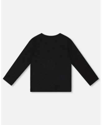 Girl Cotton T-Shirt Black with Dalmatian - Toddler|Child