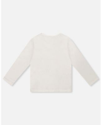 Toddler Girls Jersey T-Shirt Off-White with Teddy Bears - Toddler|Child