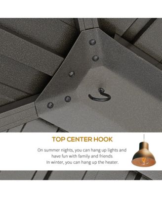 10' x 12' Hardtop Patio Gazebo, Netting Curtains,