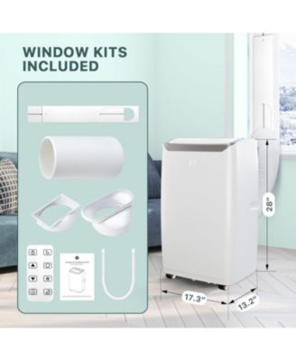 14,000 BTU Portable Air Conditioner - Efficient Cooling for Rooms up to 750 Sq. Ft, Comes with Window Vent Kit & Remote, Space-Saving Design