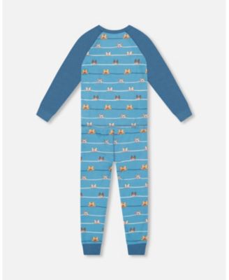 Big Boys Two-Piece Cotton Pajama Set Blue Dog Print