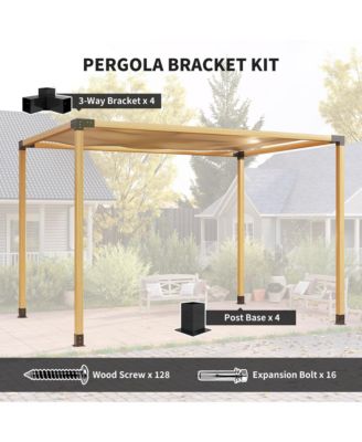 8PCS Pergola Kit Brackets for 4"x4" (Actual 3.6"x3.6") Lumber