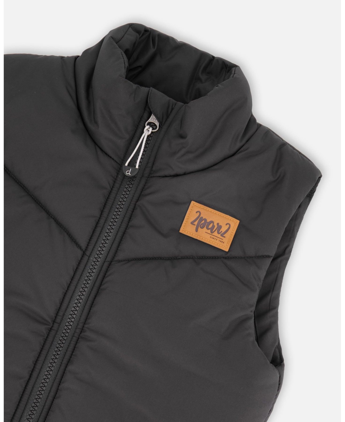 Deux par Toddler Boys Quilted Mid-Season Sleeveless Vest Black - Toddler|Child