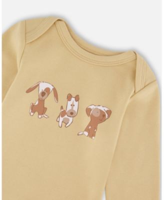 Baby Boy Cotton Onesie Light Caramel - Baby