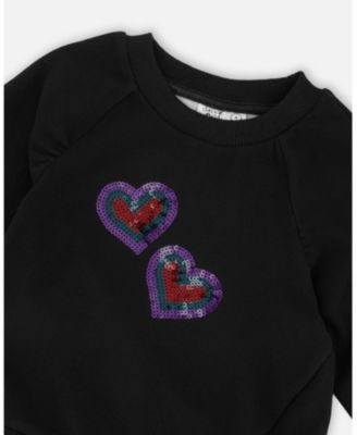 Girl Bi-Material Dress Black with Mesh Skirt - Child