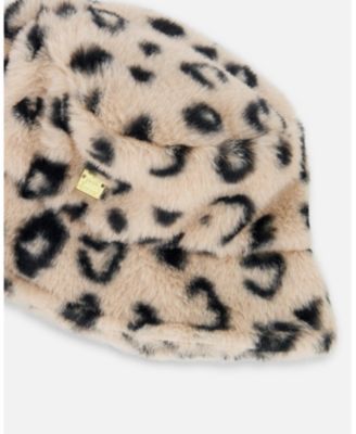 Girl Printed Fake Fur Bucket Hat - Toddler|Child