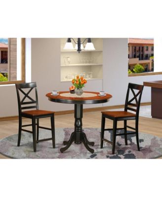 3 Pc counter height pub set-pub Table and 2 bar stools with backs