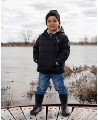 Kids Unisex Compressible Winter Puffy Coat Designed for Car Seat Black - Toddler|Child