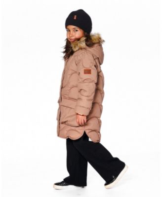 Girl Long Wavy Quilt Puffy Winter Coat Chanterelle - Toddler|Child