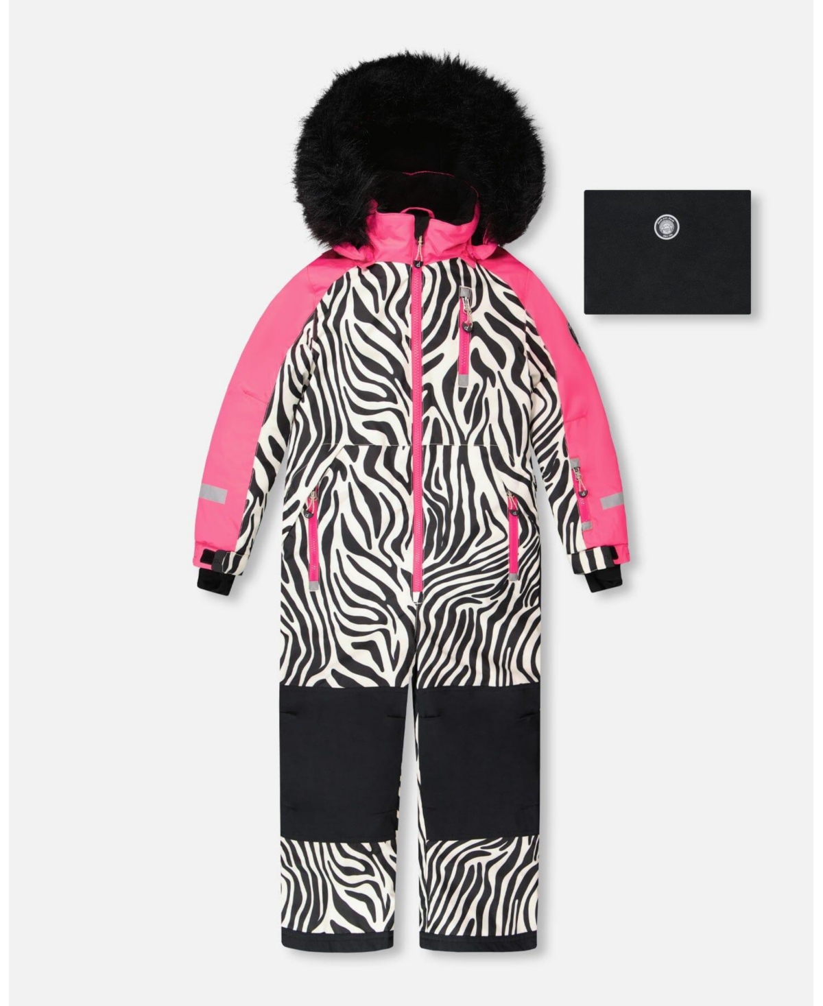 Deux par Big Girls One-Piece Play Snowsuit Zebra Print
