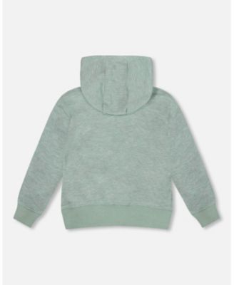 Baby Boys Super Soft Hooded Brushed Jersey Sweatshirt with Graphic Print Green