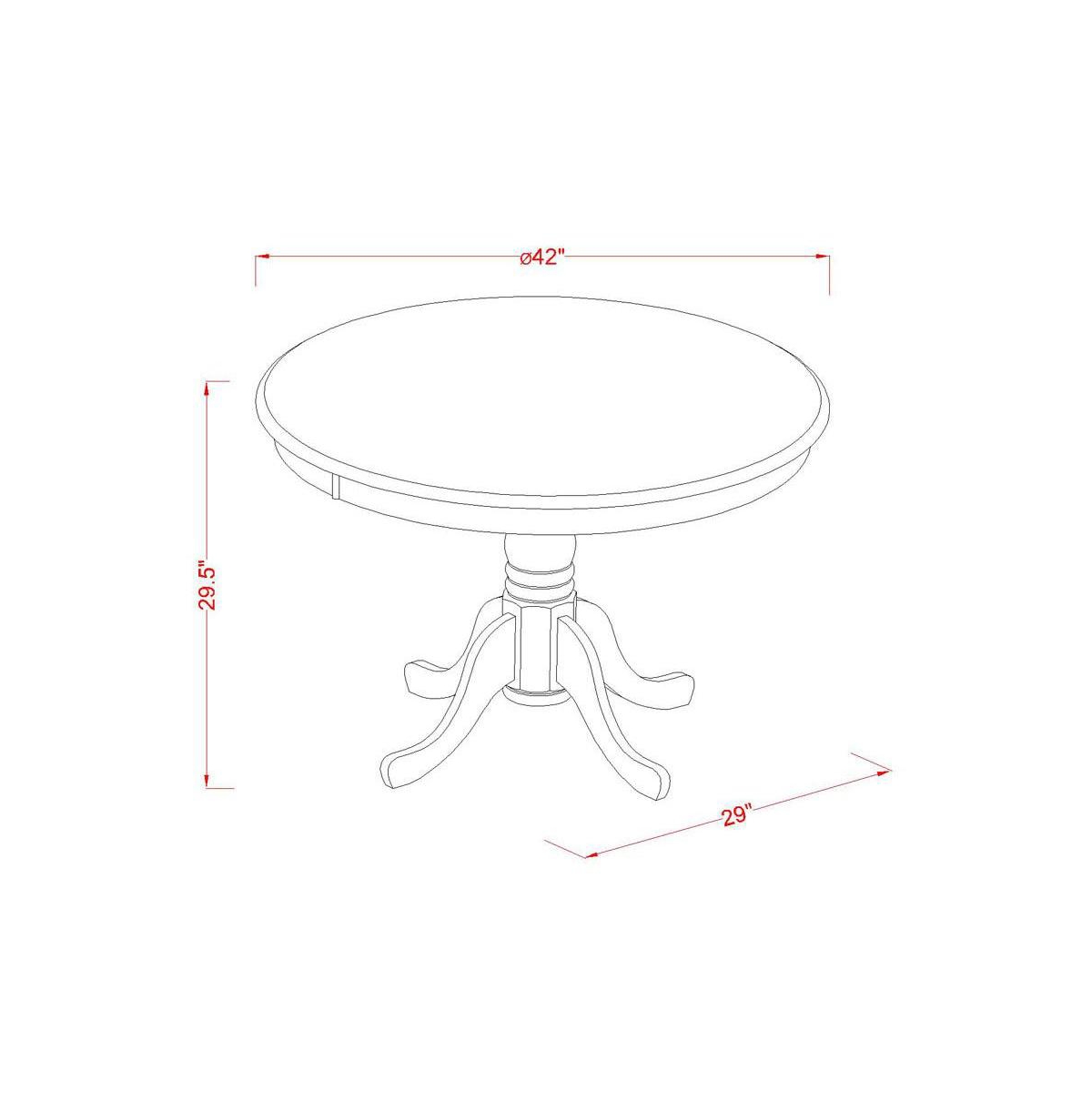 East West Furniture 3 Pc Kitchen Table set-Table and 2 Kitchen Chairs