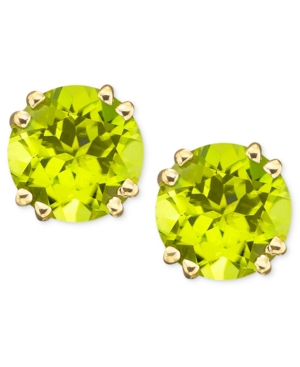 image of 14k Gold Peridot Stud Earrings (4 ct. t.w.)