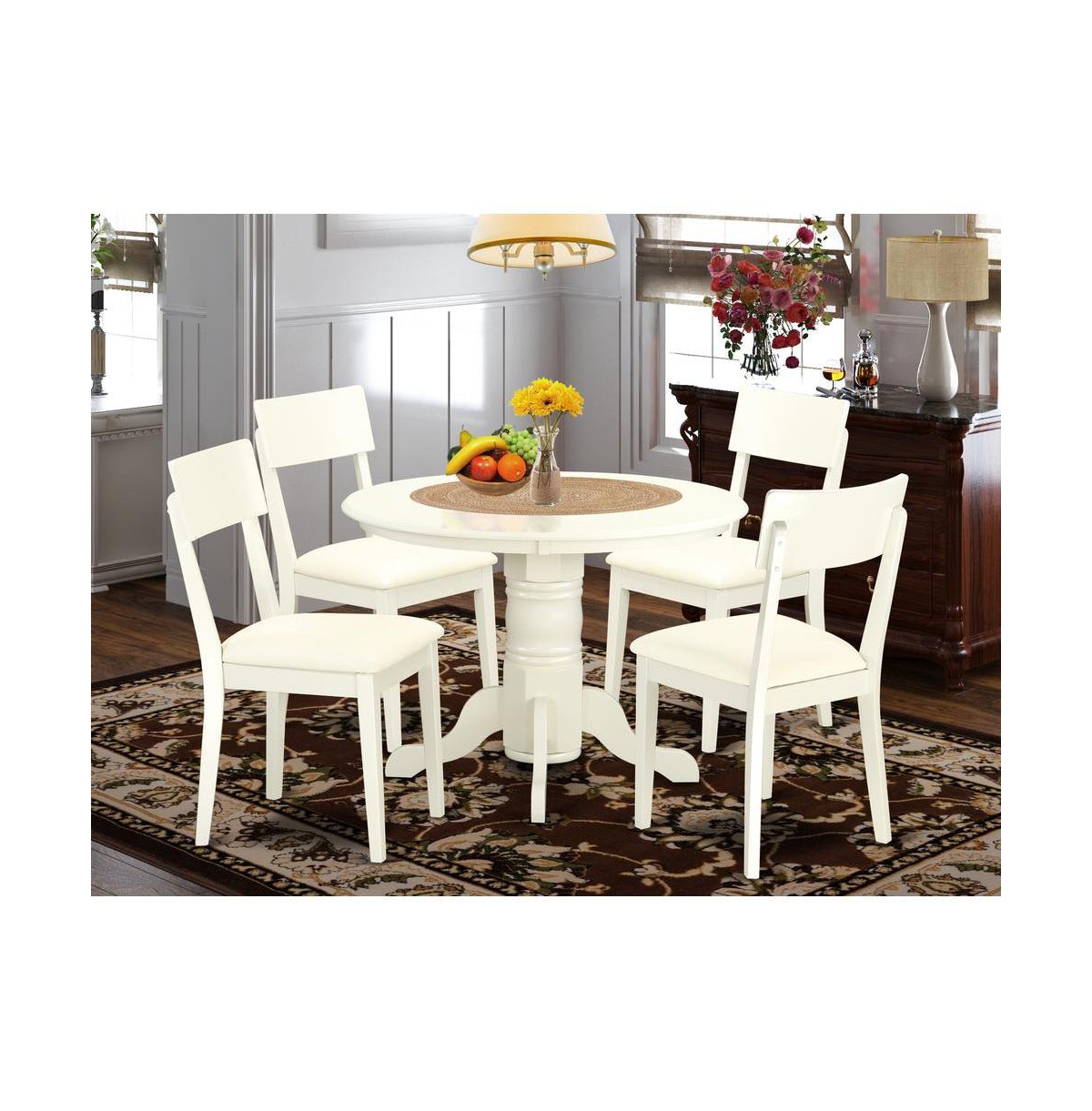 East West Furniture Dining Room Set Linen White