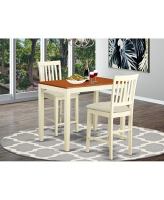 3 PC counter height Dining room set-pub Table and 2 Kitchen Chairs