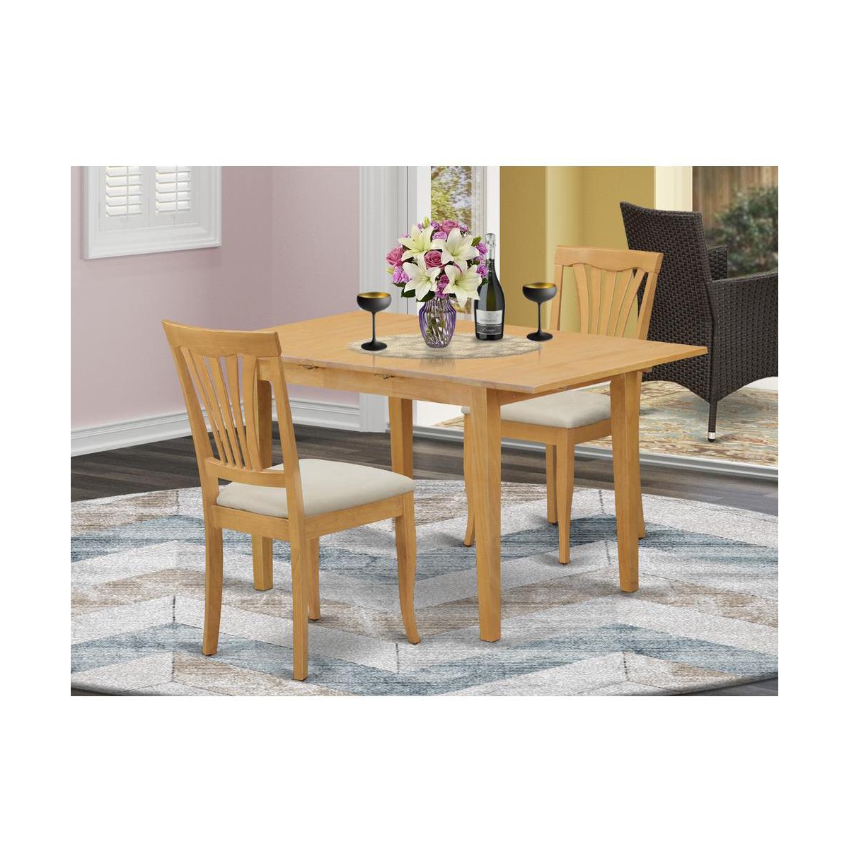 East West Furniture 3 PcSmall Kitchen Table set - Kitchen Table and 2 Dining Chairs