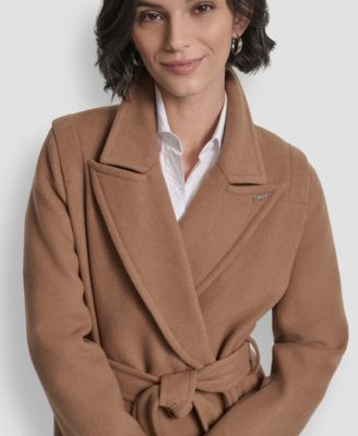 Women's Notch Collar Belted Wrap Coat
