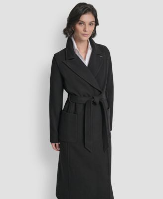 Women's Notch Collar Belted Wrap Coat