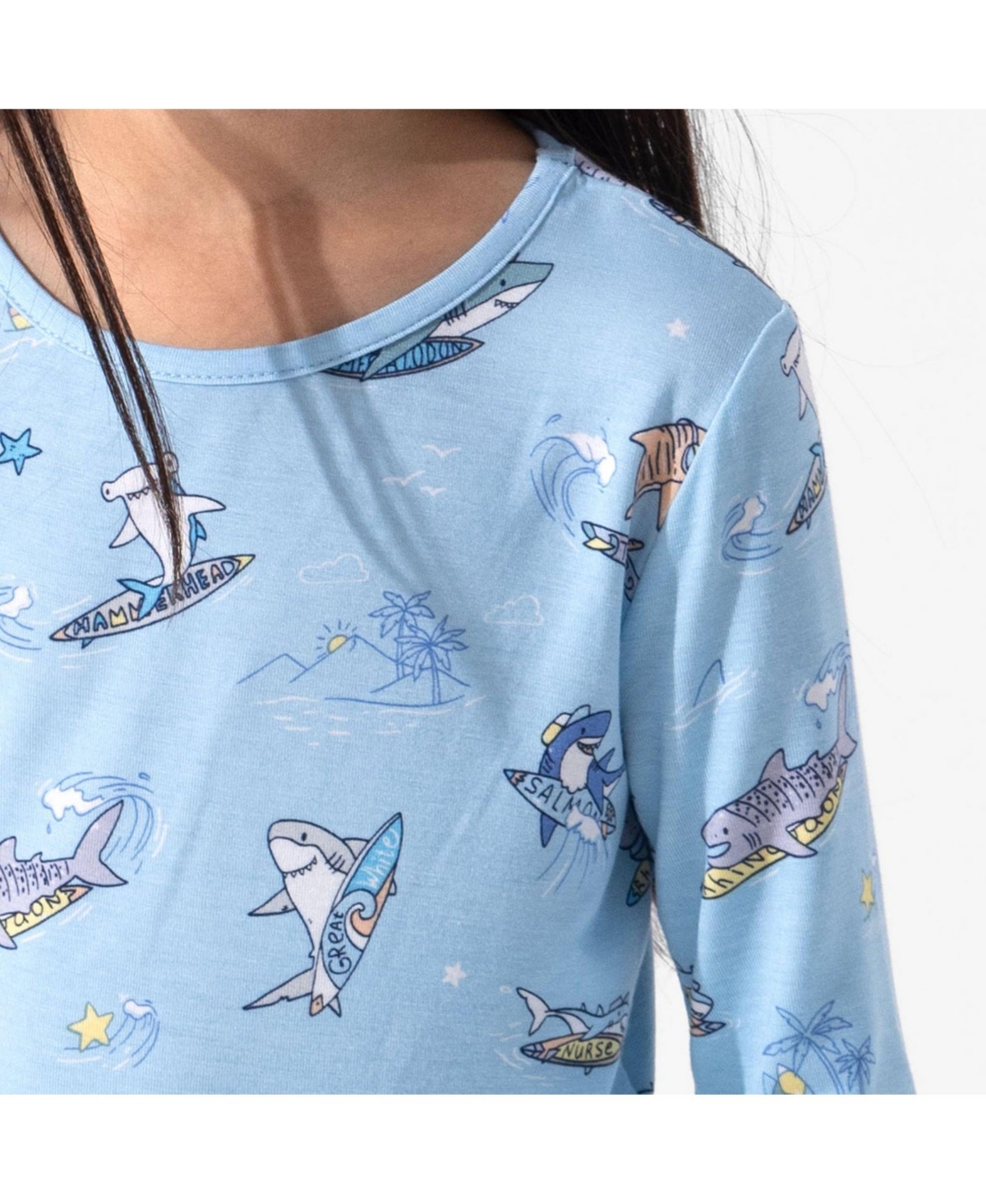 Bellabu Bear Kids' Baby Shark Set Of 2 Piece Pajamas In Blue