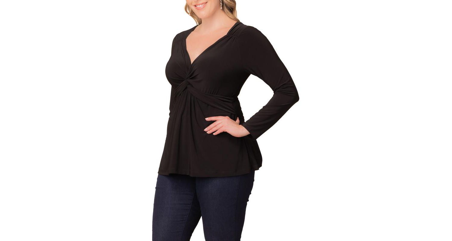 Plus Size Abigail Long Sleeve Twist Top