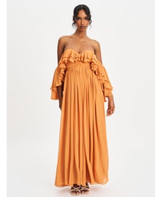 Women's Kaela Brickwork Off Shoulder Chiffon Maxi Dress
