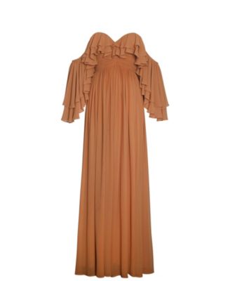 Women's Kaela Brickwork Off Shoulder Chiffon Maxi Dress