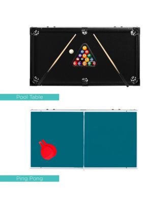 4-in-1 Multi Game Table, Childrens Arcade Set w/ Pool Billiards, Air Hockey, Foosball