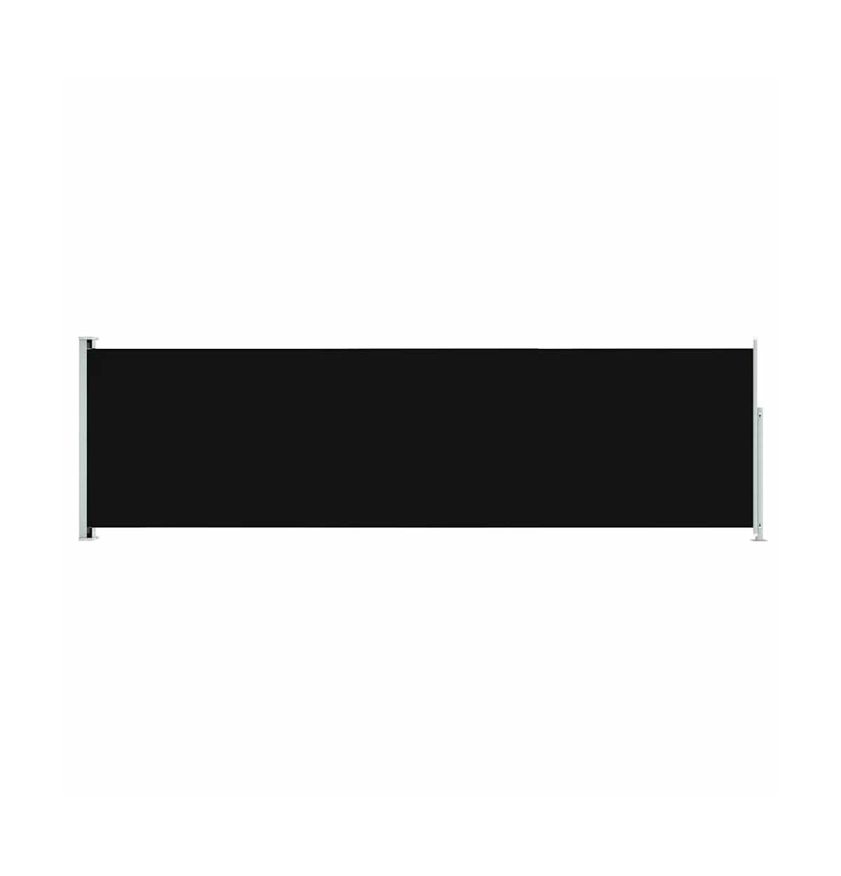 Patio Retractable Side Awning 70.9"x236.2" Black - Black