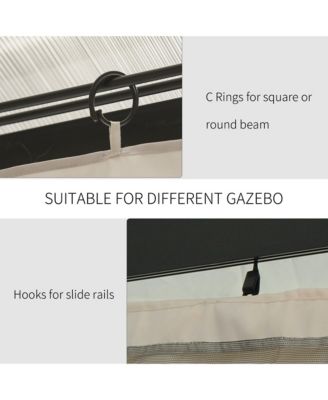 9.84' x 9.84' Gazebo Sidewall Set with Hooks/C-Rings,