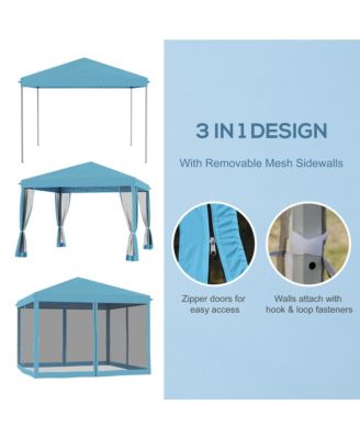 10' x 10' Pop Up Canopy with 4 Removable Sidewalls, Light