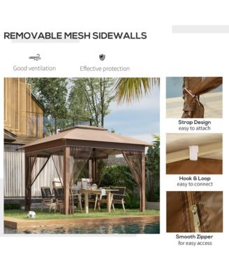 12' x 12' Pop Up Canopy with Mesh Sidewall Netting,