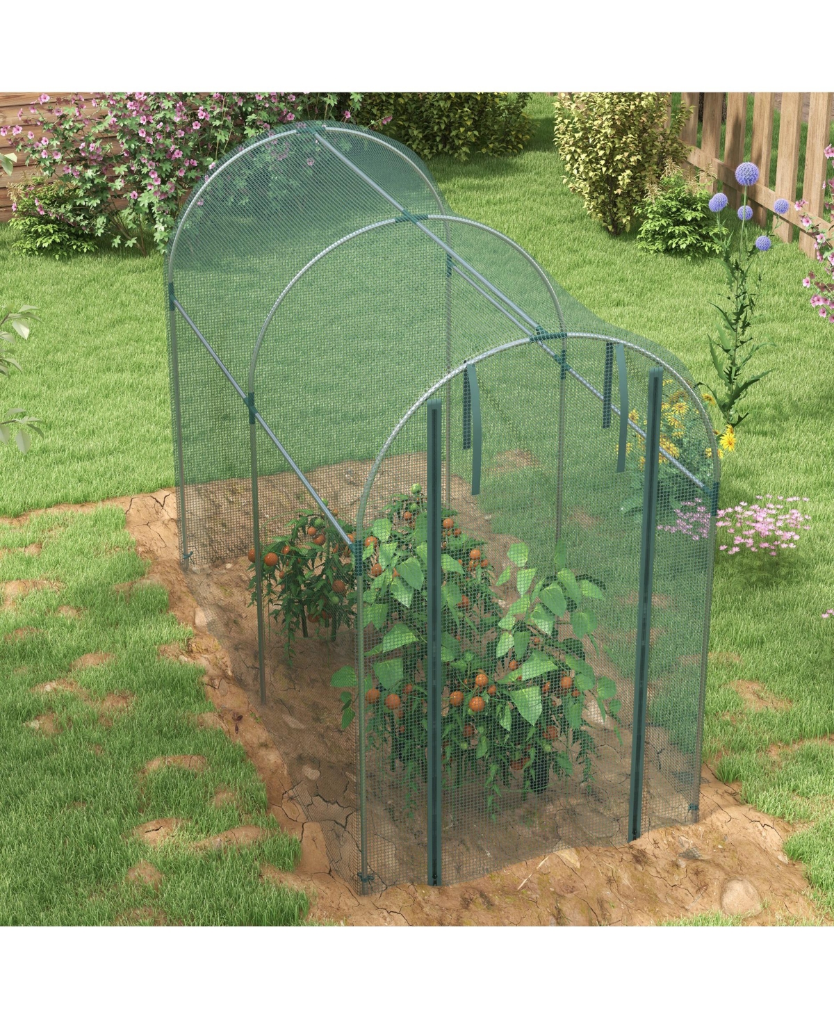 Outsunny 4' x 8' Plant Protection Tent Crop Cage with Door,