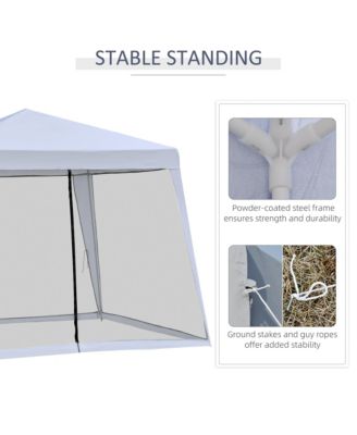 Outdoor Sun Shade Gazebo Canopy Tent with Mesh Screen Walls -