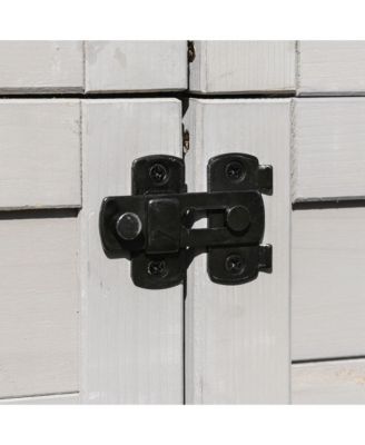 36" x 25" x 79" Wooden Outdoor Tool Cabinet with Tin Roof