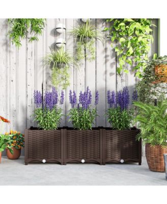 4 x 1 x 1 ft Plastic Garden Box w/Drainage Holes,