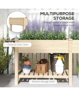 Raised Garden Bed, Wood Raised Planter with Liners,