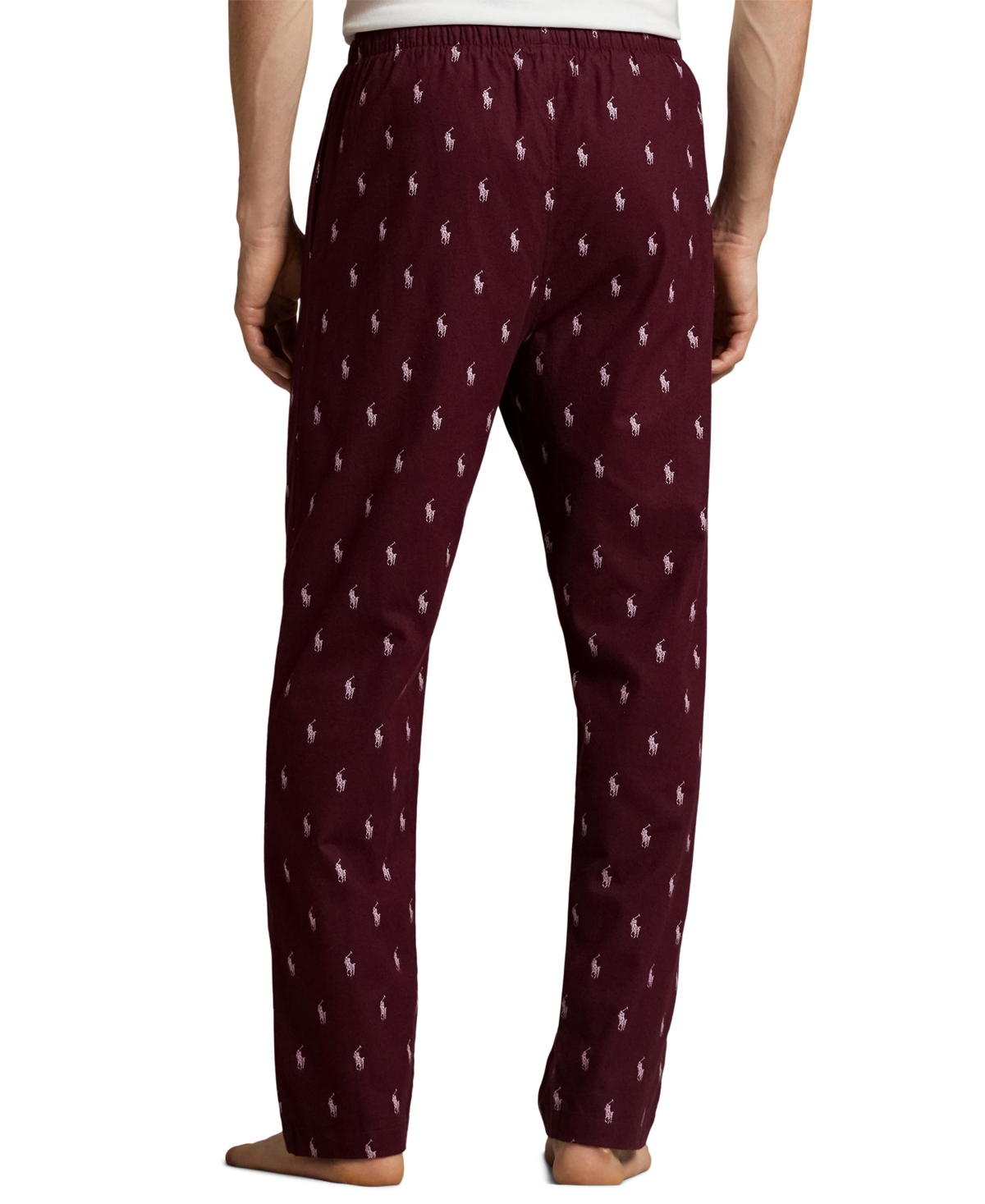 Polo Ralph Lauren Men's Flannel Printed Drawstring Pajama Pants In Burgundy
