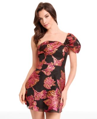 Women's Olive One-Shoulder A-Line Mini Dress